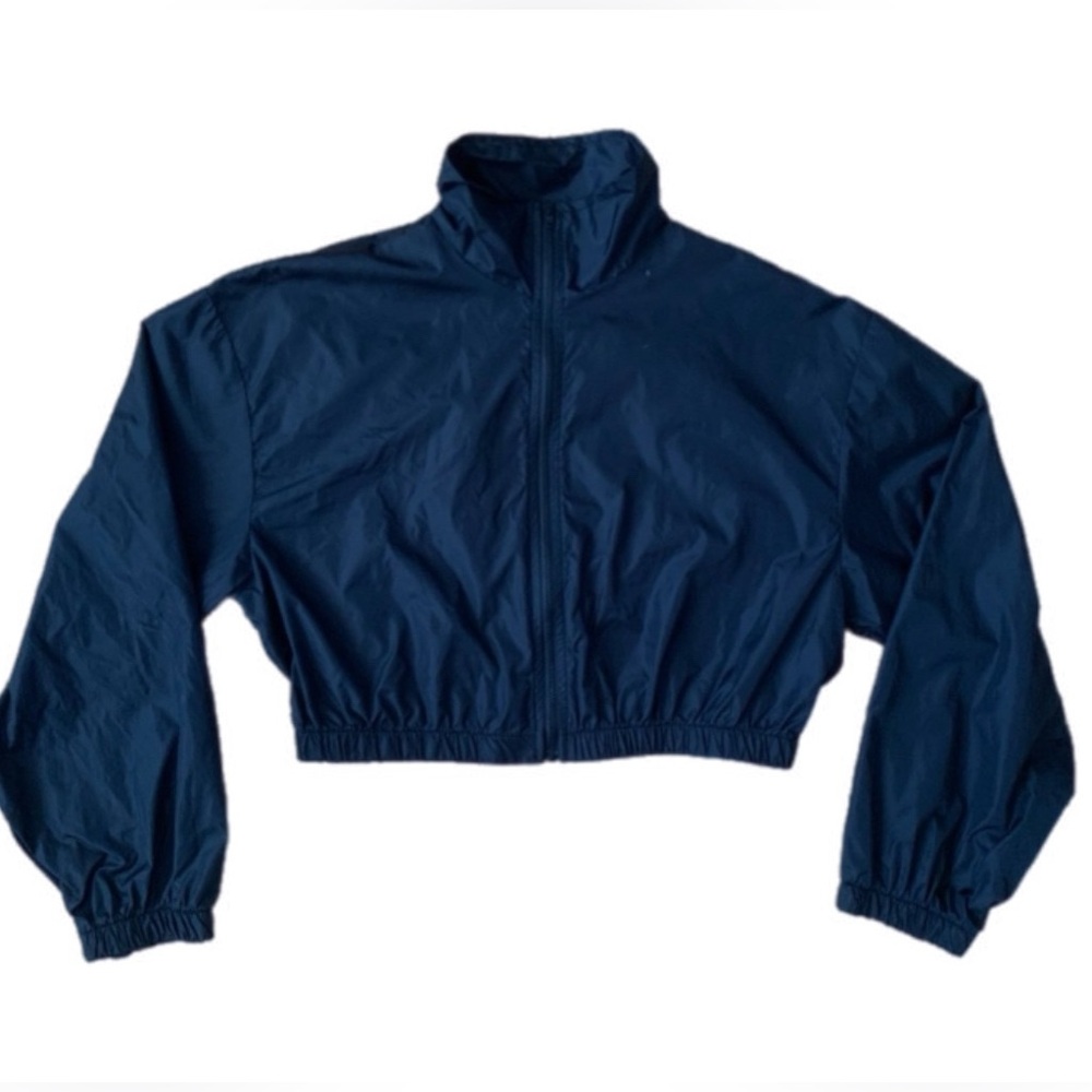 Oak + Fort ~ Cropped Navy Windbreaker ~ Size Small